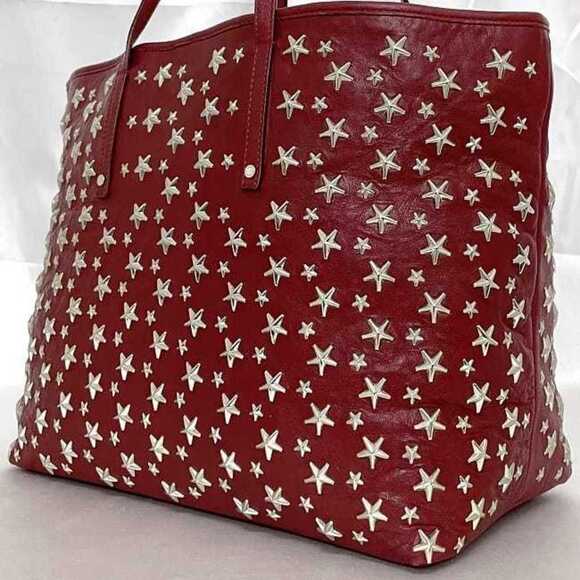 JIMMY CHOO Red Leather Tote Bag - Picture 8 of 11